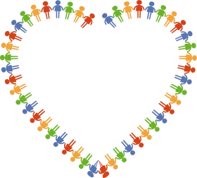 Colorful Community Heart-Shaped Clipart Illustrating Unity and Connection