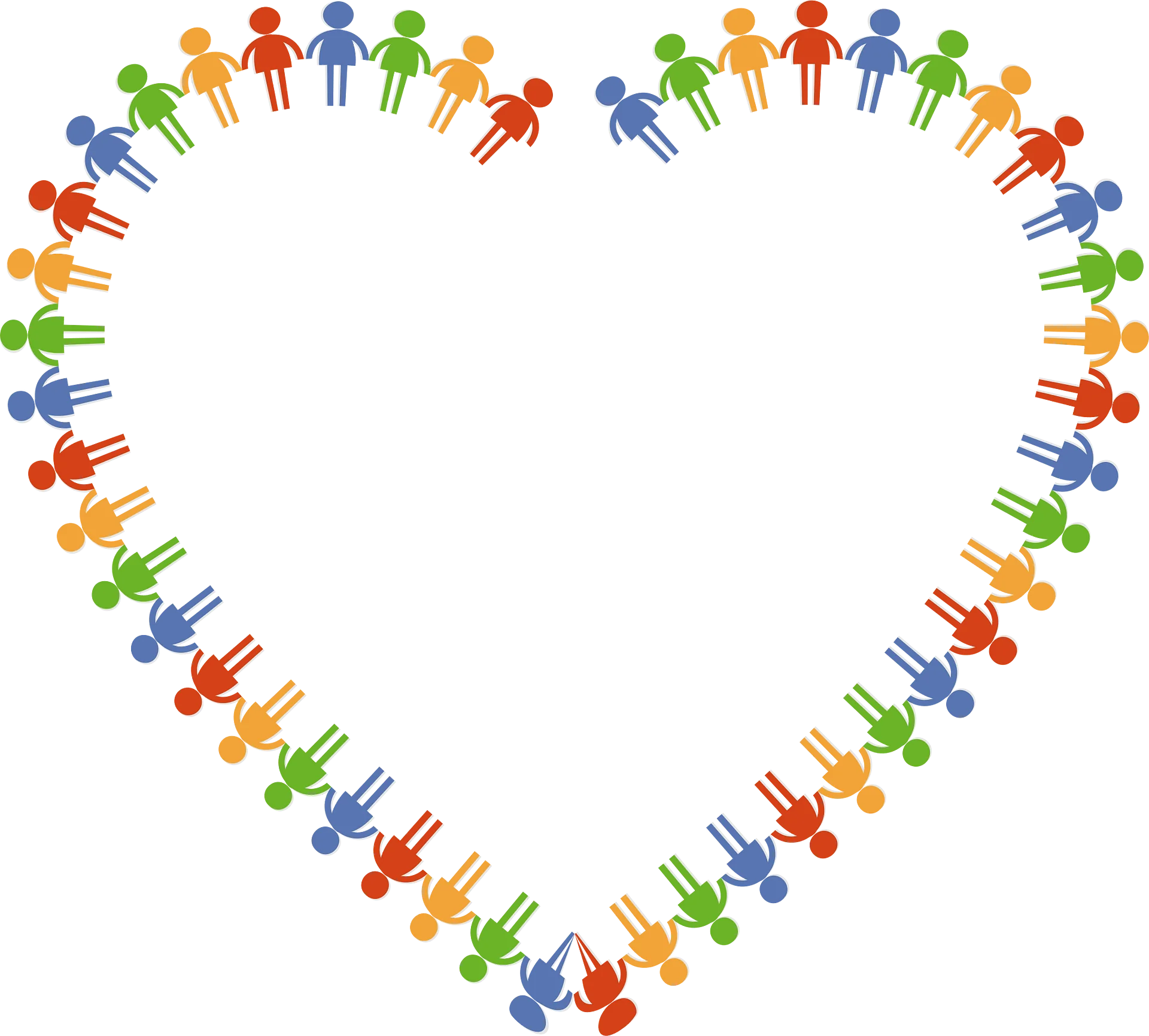 Colorful Community Heart-Shaped Clipart Illustrating Unity and Connection