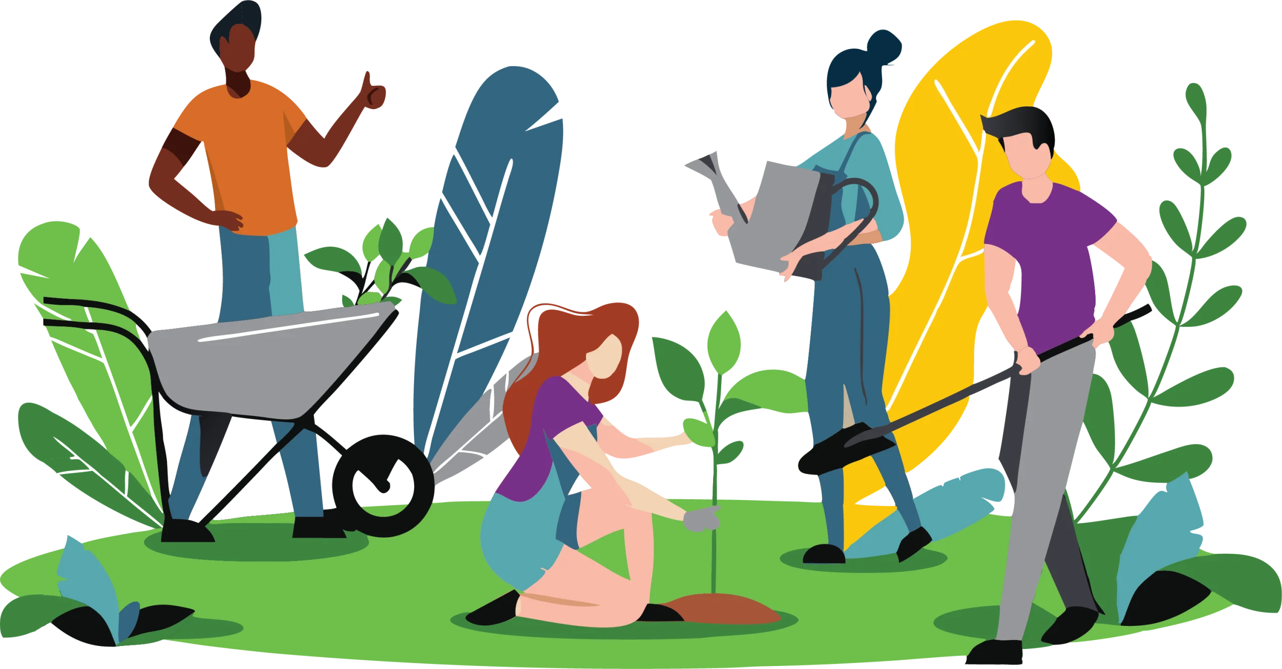 Community Garden Collaboration Clipart: Growing Together in Harmony