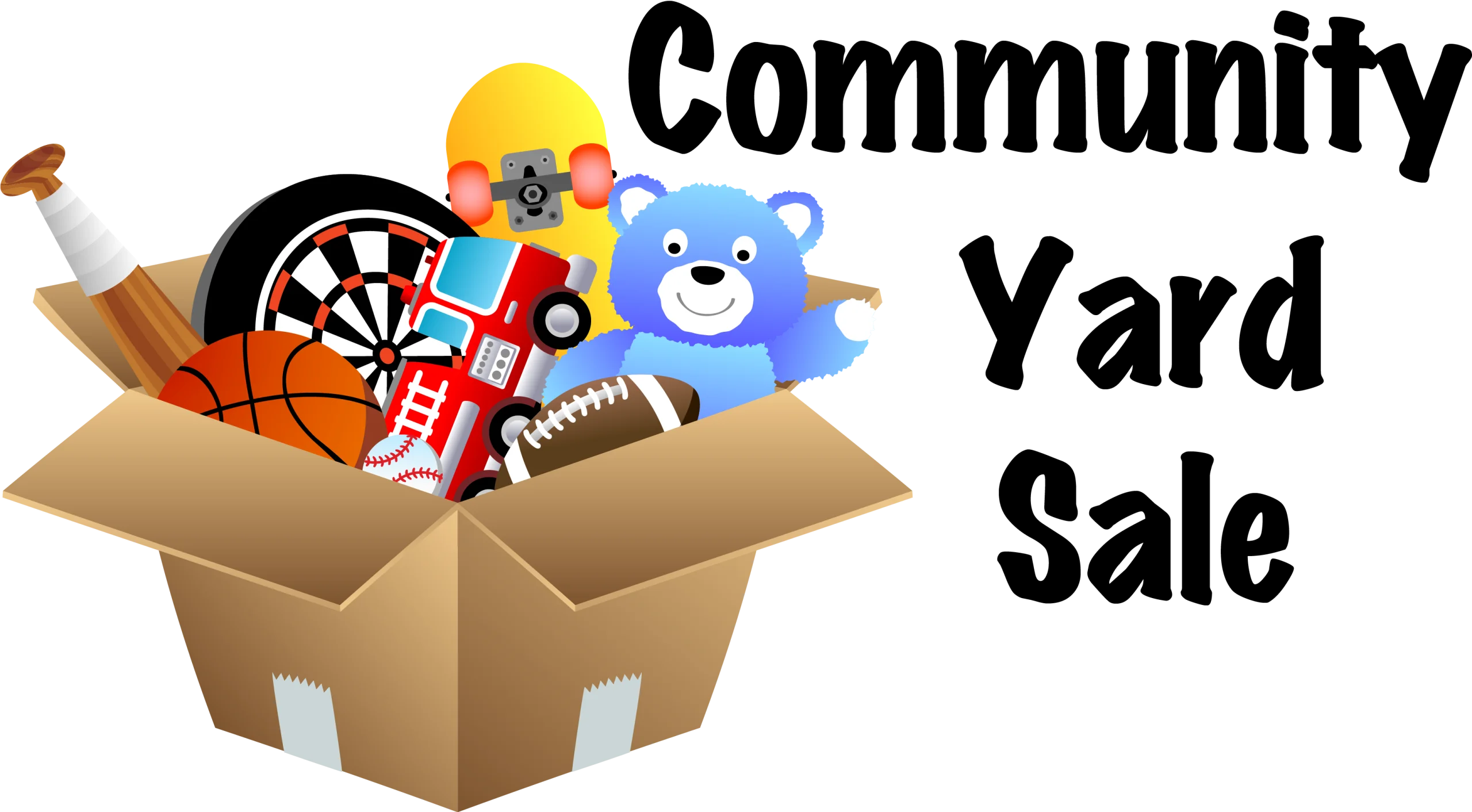 Community Yard Sale Clipart: A Delightful Box of Miscellaneous Neighborhood Treasures