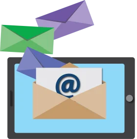 Digital Email Communication Illustration: Modern Connectivity through Electronic Messaging Clipart