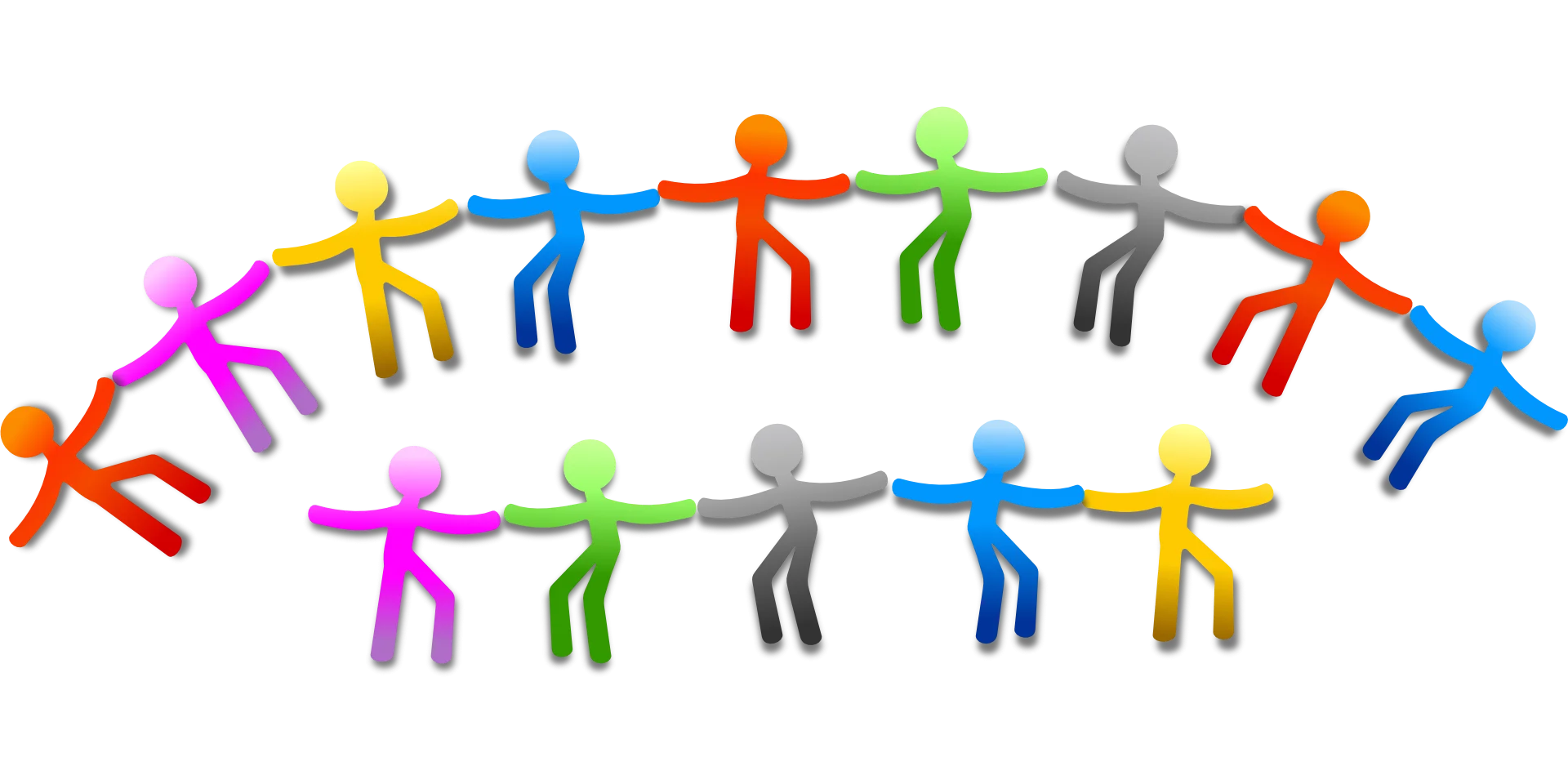 Diverse Community Connection: Unity and Teamwork Collaborative Clipart Illustration