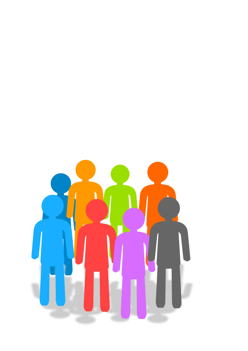 Diverse Community Representation Clipart: Unity in Colorful Silhouettes