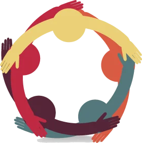 Diverse Hands Forming Unity Circle Clipart - Embracing Community Connections