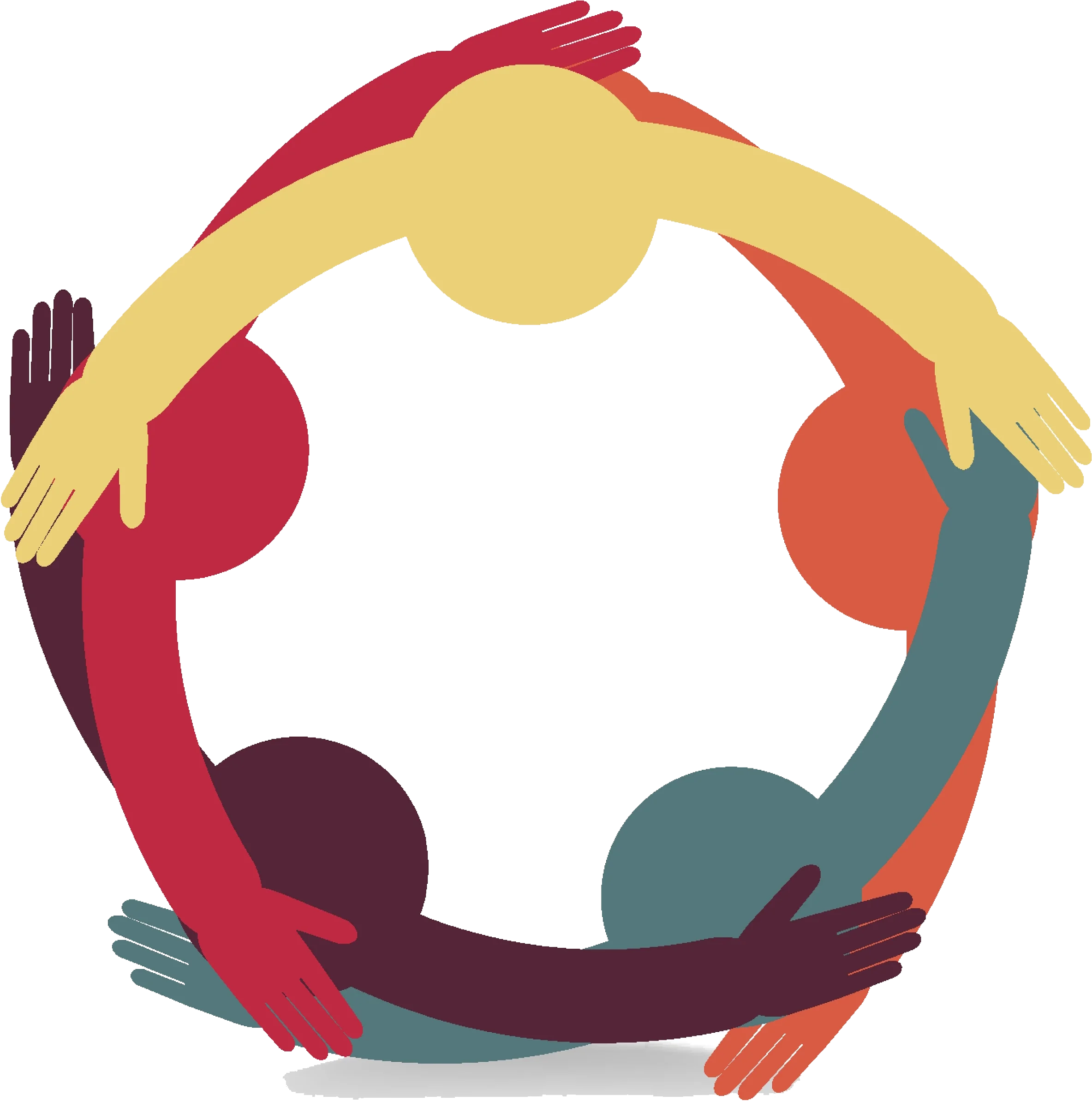 Diverse Hands Forming Unity Circle Clipart - Embracing Community Connections