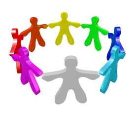 Diverse Unity Circle: A Colorful Community Clipart Representing Togetherness