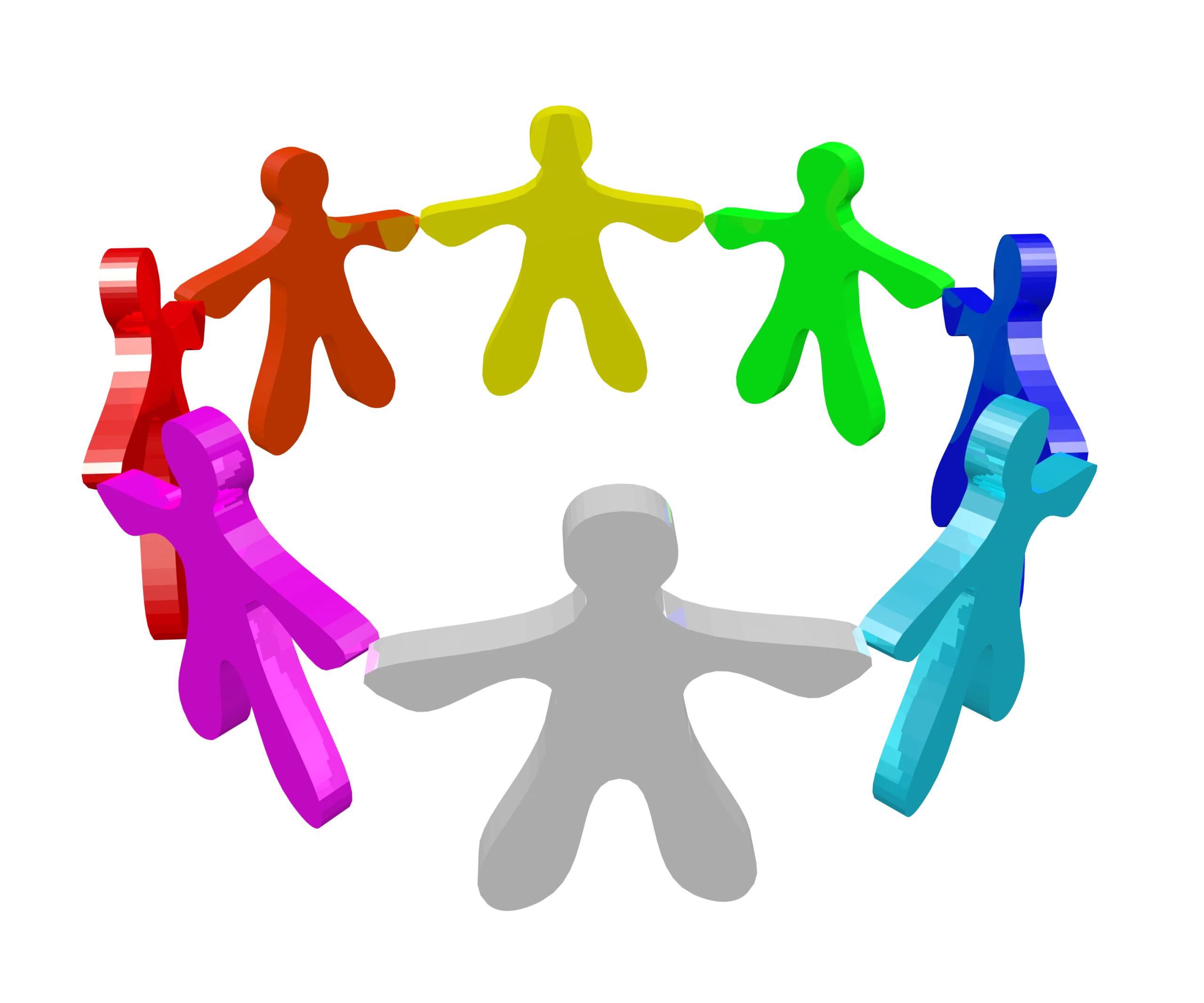 Diverse Unity Circle: A Colorful Community Clipart Representing Togetherness