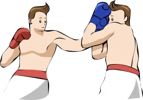 Dynamic Boxing Encounter Clipart: Intense Pugilistic Moment Captured in Vector Art