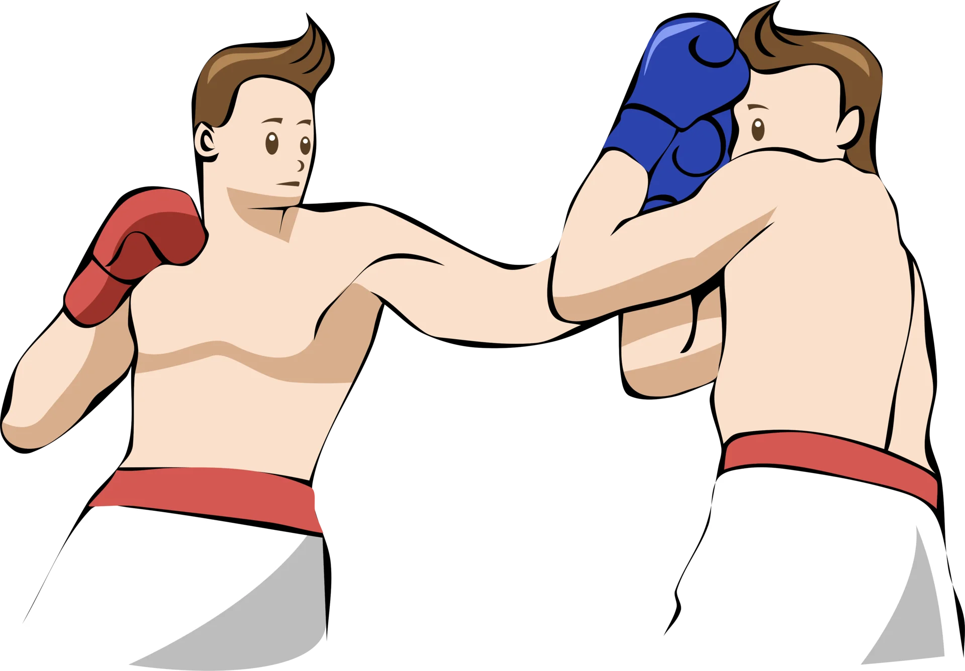Dynamic Boxing Encounter Clipart: Intense Pugilistic Moment Captured in Vector Art