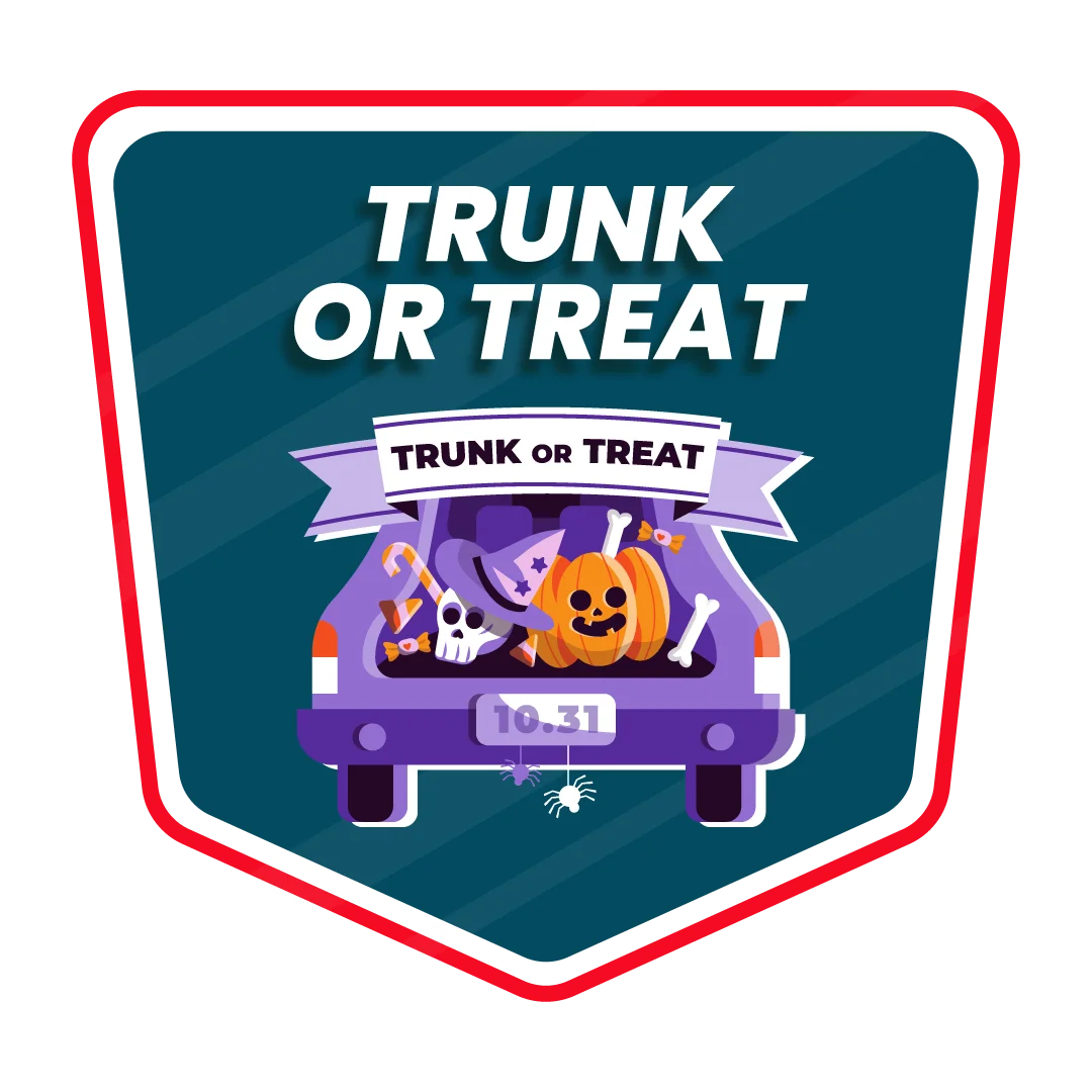 Festive Halloween Trunk or Treat Clipart with Cute Pumpkin Characters