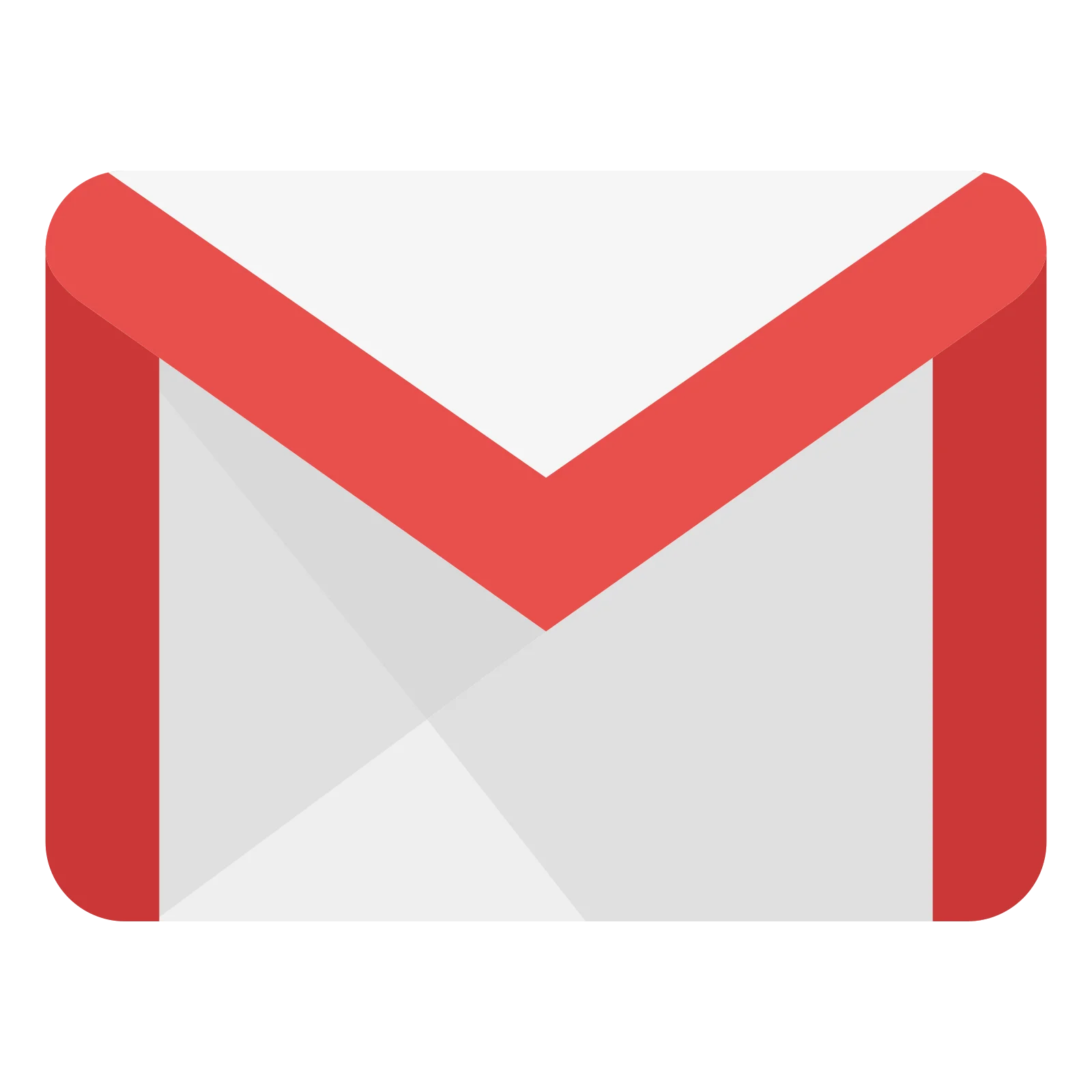 Gmail Iconic Logo Clipart: Minimalist Design with Geometric Red Envelope Shape