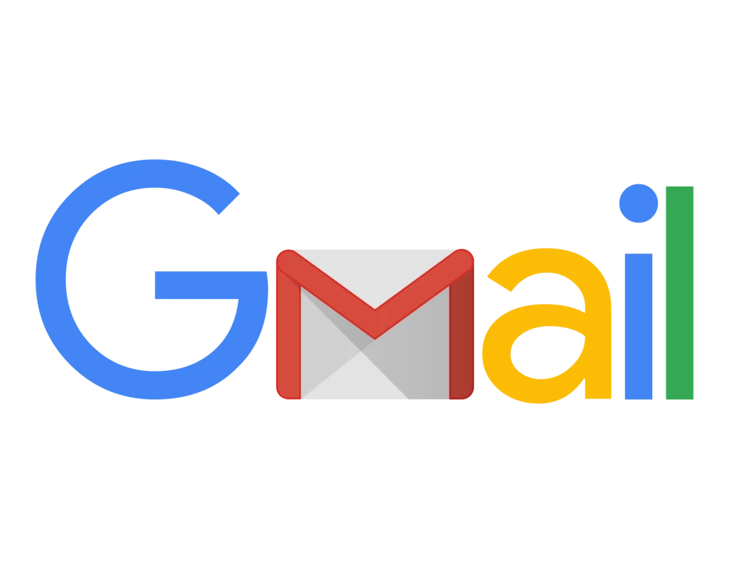 Gmail Official Logo Clipart Design with Colorful Typography and Envelope Icon