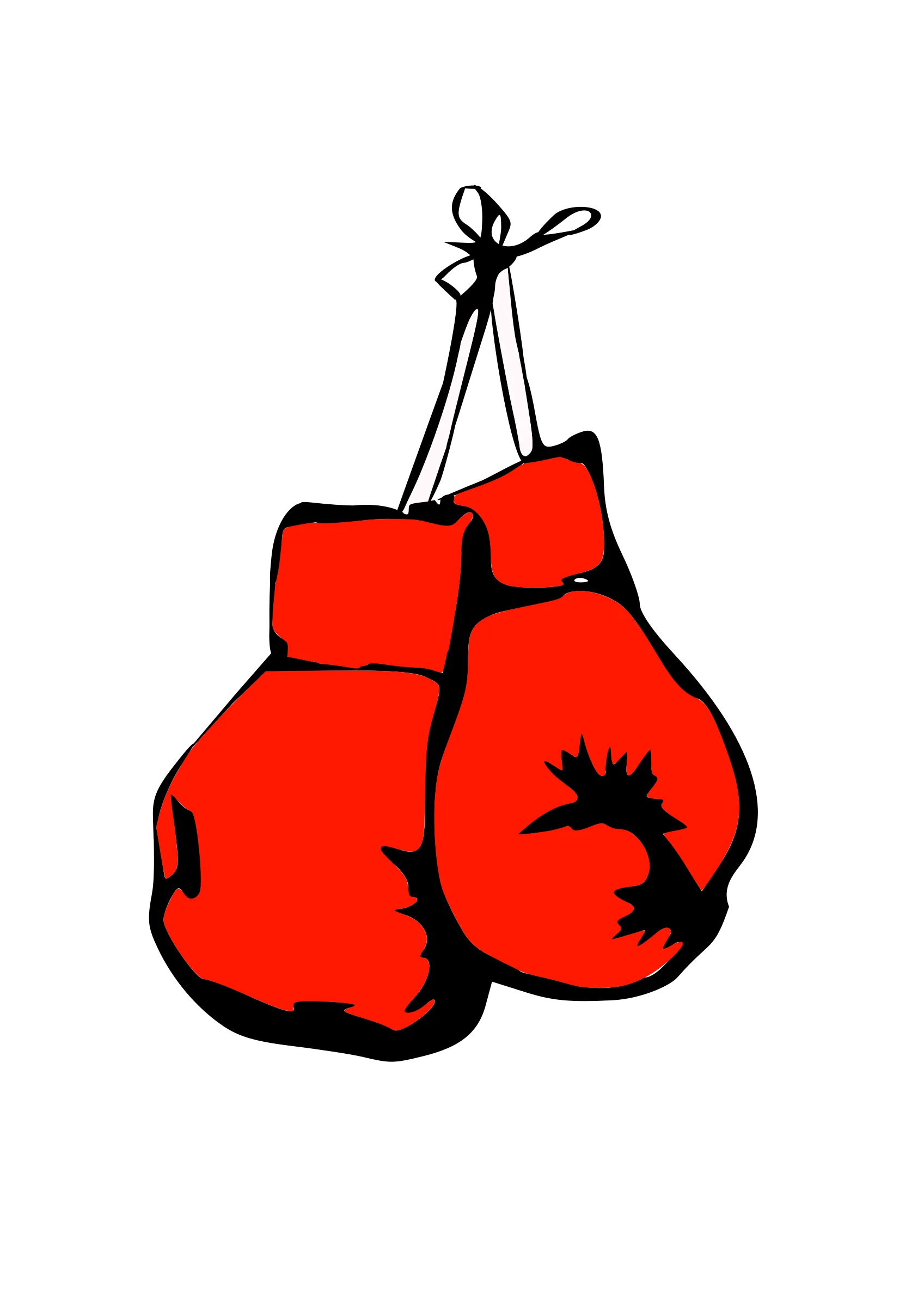 Intense Red and Black Boxing Gloves Clipart - Ready to Fight Design