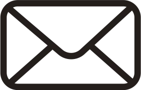 Minimalist Black and White Email Envelope Clipart Icon Design