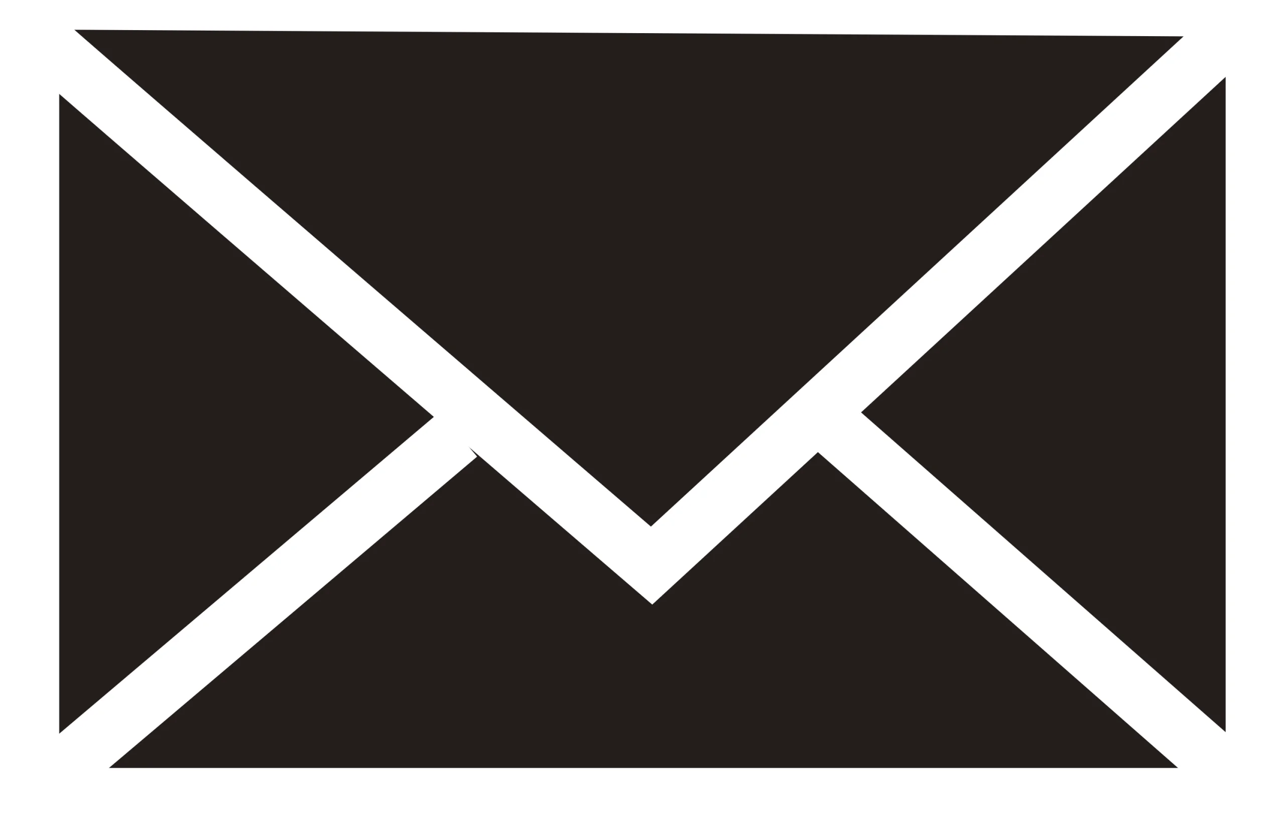 Minimalist Black and White Envelope Email Clipart Icon Design