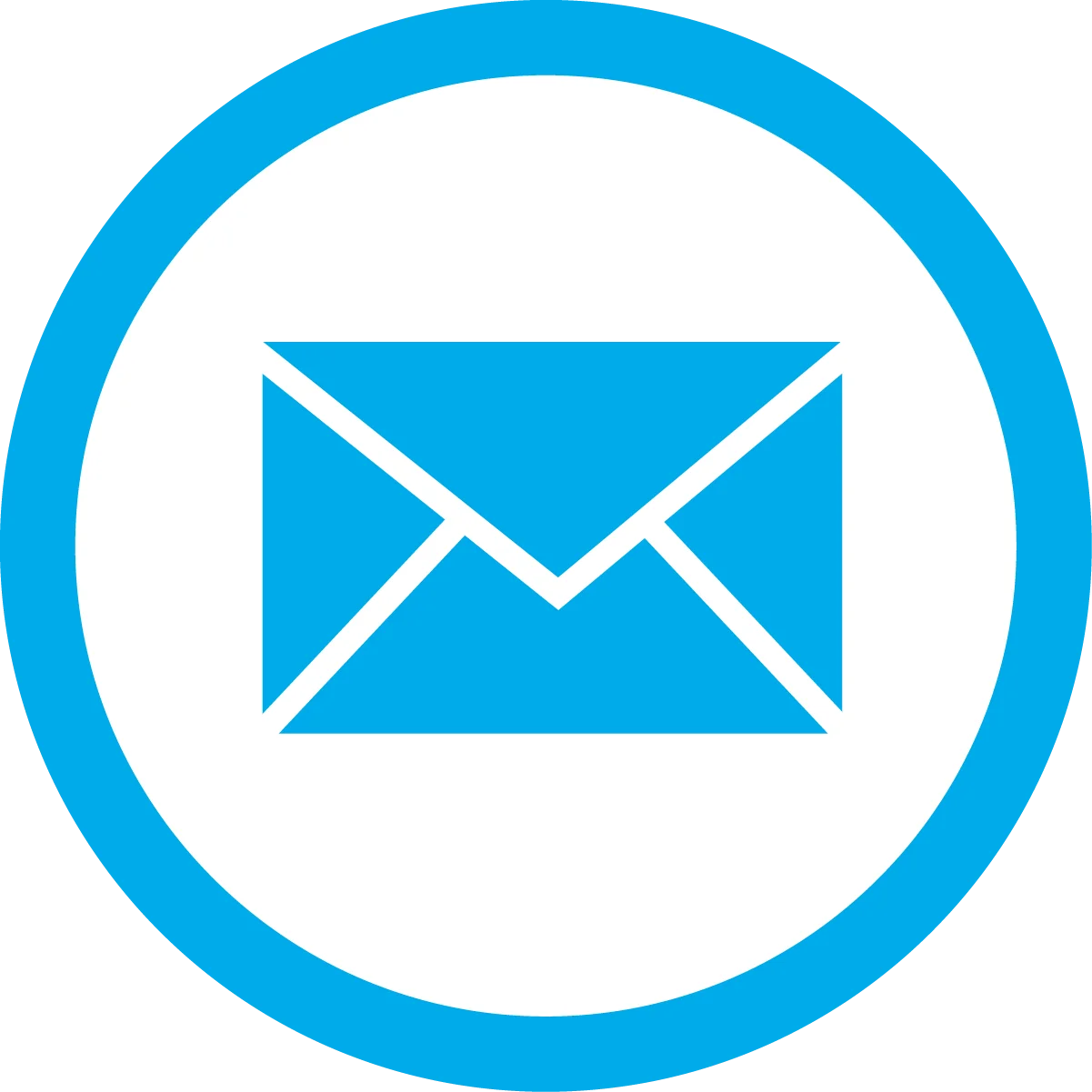 Minimalist Blue Circle Email Communication Clipart Icon Design