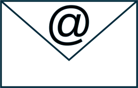 Minimalist Email Envelope Clipart with Stylish At Symbol Design