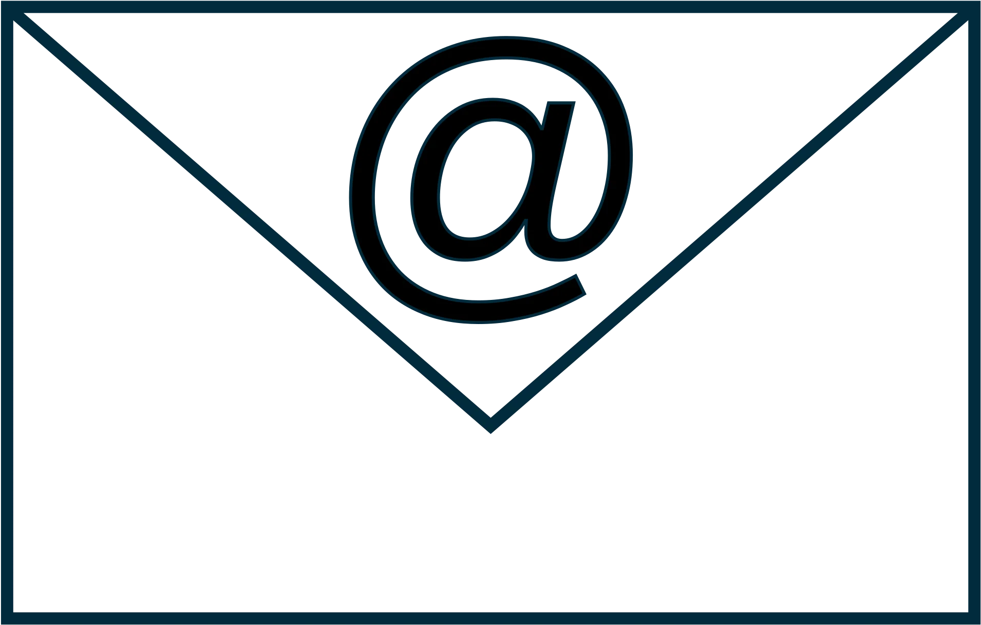 Minimalist Email Envelope Clipart with Stylish At Symbol Design