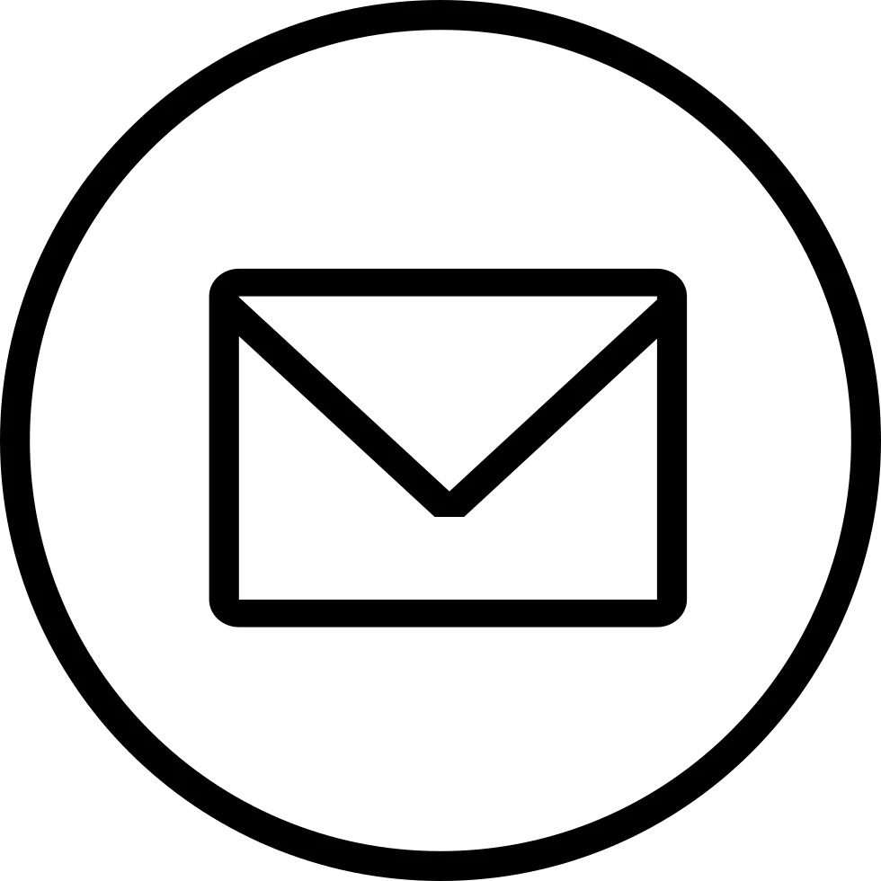 Minimalist Email Icon Clipart with Clean Circular Design and Envelope Symbol