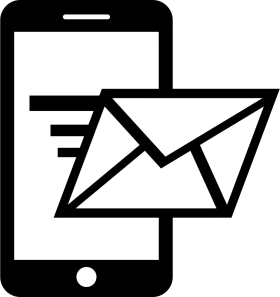 Minimalist Smartphone Email Messaging Clipart Icon Design