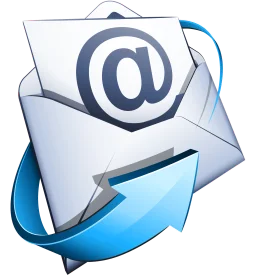 Modern Digital Communication Email Symbol Clipart Design with Dynamic Blue Arrow