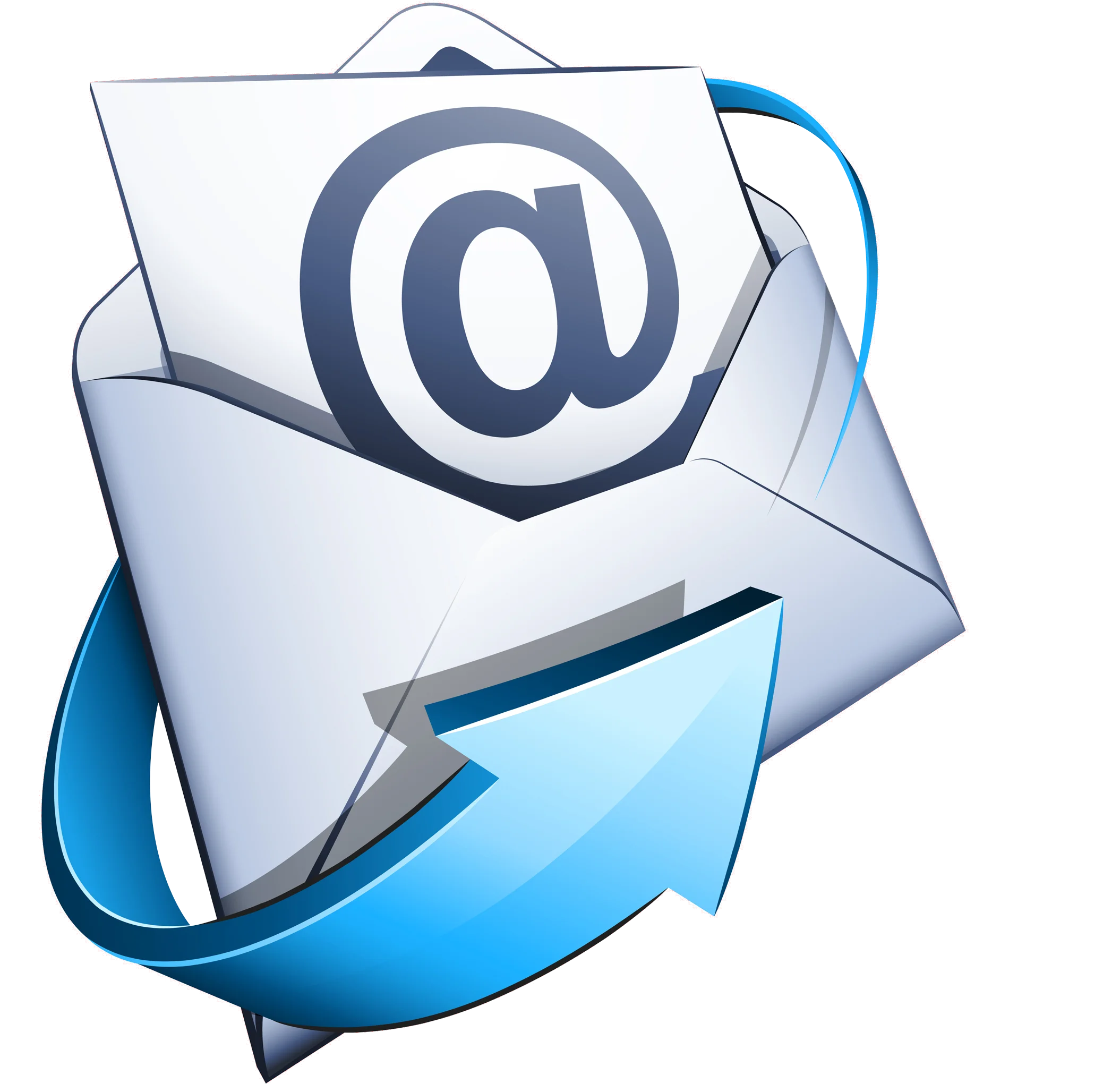 Modern Digital Communication Email Symbol Clipart Design with Dynamic Blue Arrow