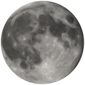 Monochromatic Full Moon Detailed Lunar Surface Clipart Illustration