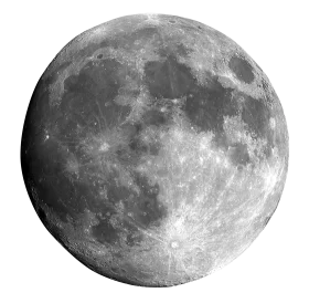 Monochromatic Lunar Surface Detailed Scientific Clipart of Full Moon Phases