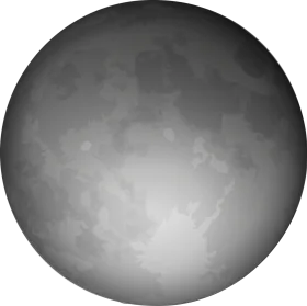 Monochromatic Lunar Surface Grayscale Clipart Illustration of Celestial Orb