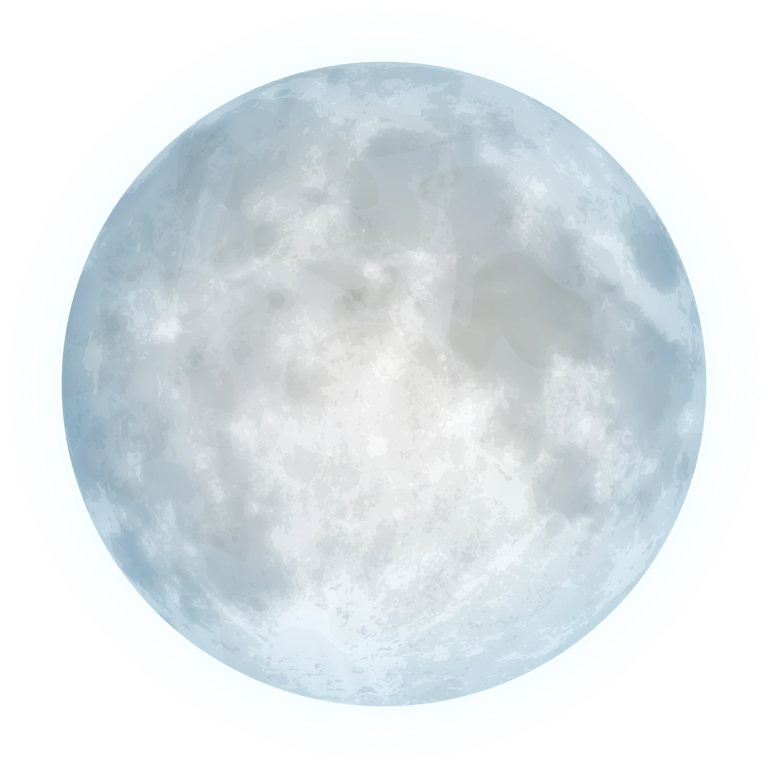 Serene and Luminous Full Moon Clipart Illustration with Soft Celestial Texture