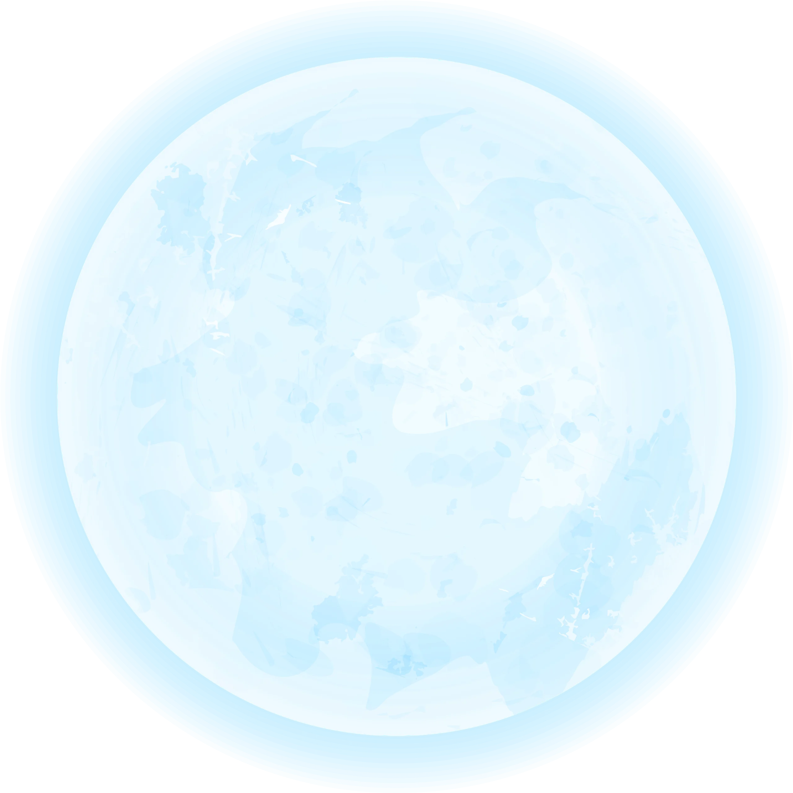 Serene Blue Celestial Lunar Sphere Minimalist Moon Clipart Design