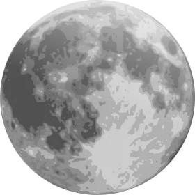 Serene Full Moon Grayscale Clipart - Detailed Lunar Surface Illustration