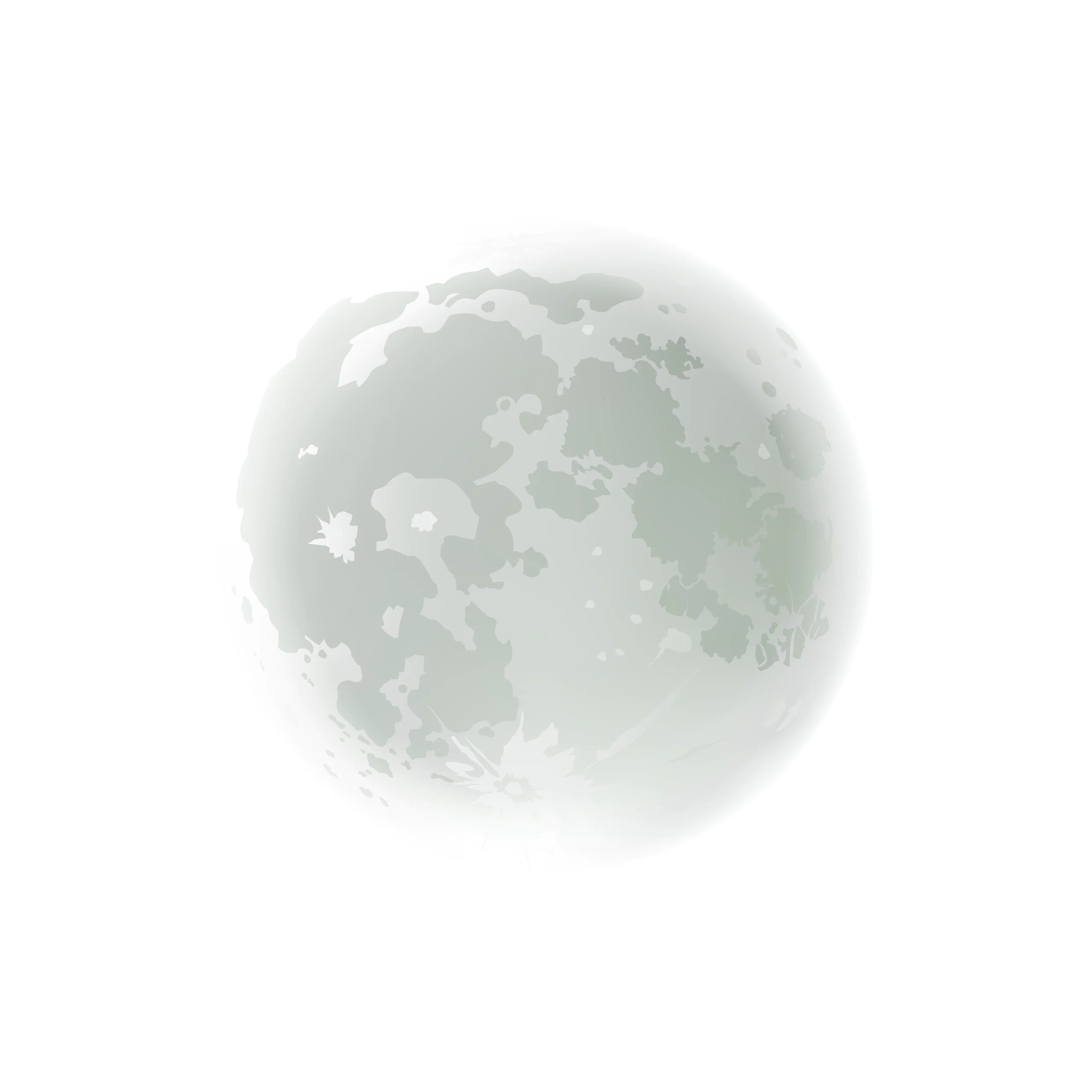 Serene Lunar Landscape Minimalist Moon Clipart Illustration Soft Tones