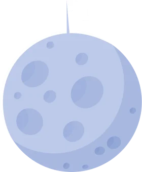 Serene Lunar Sphere Minimalist Moon Clipart with Soft Blue Gradient