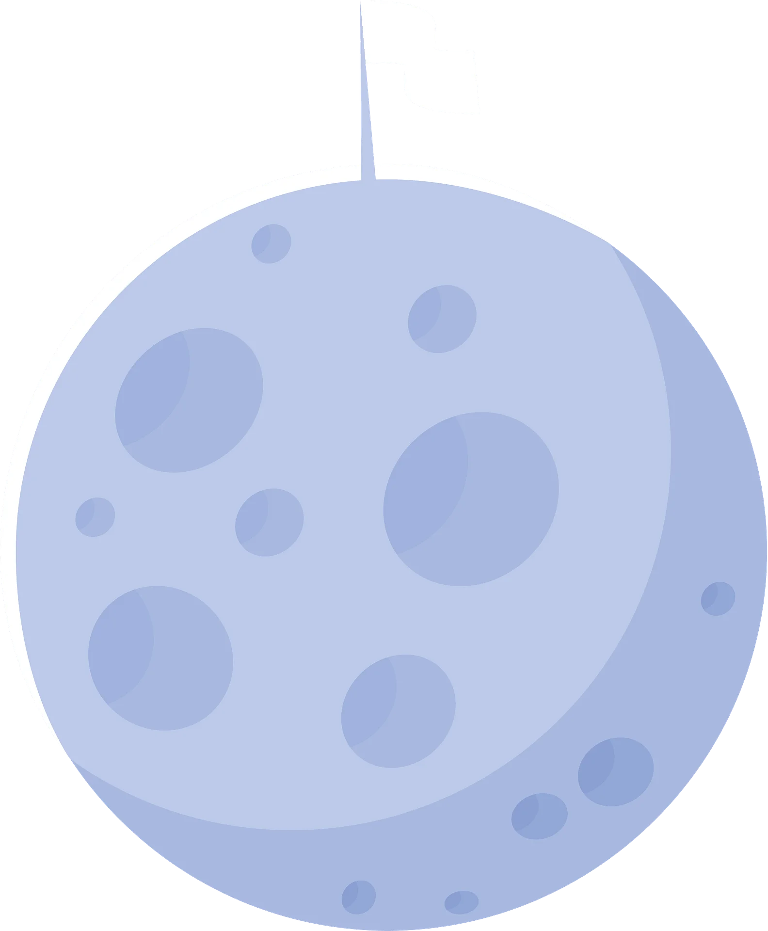 Serene Lunar Sphere Minimalist Moon Clipart with Soft Blue Gradient