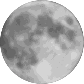 Serene Monochromatic Full Moon Clipart Illustration with Detailed Lunar Surface Textures