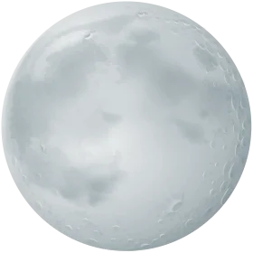 Serene Monochromatic Full Moon Lunar Surface Clipart Illustration