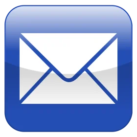 Sleek Blue and White Email Envelope Clipart Icon for Digital Communication
