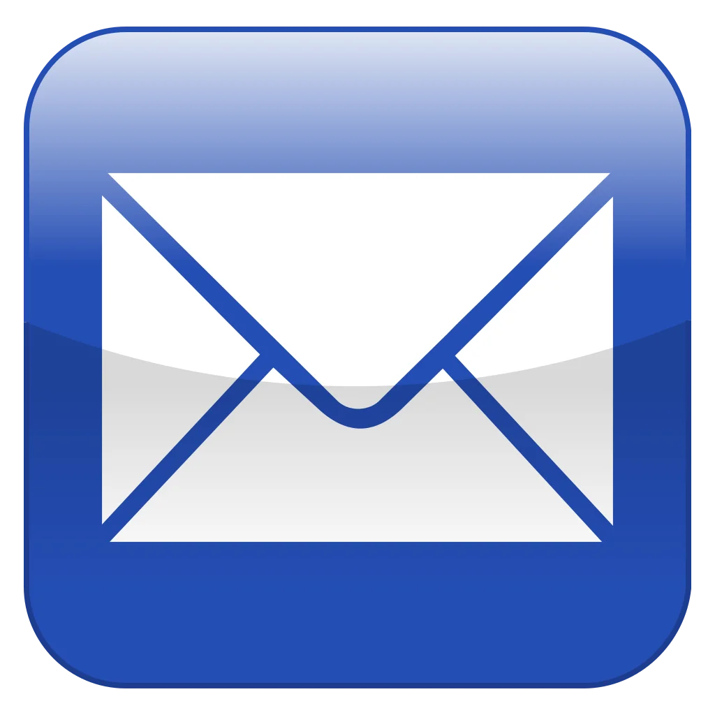 Sleek Blue and White Email Envelope Clipart Icon for Digital Communication