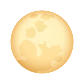 Soft Glowing Lunar Surface Clipart with Warm Golden Tones and Textured Craters