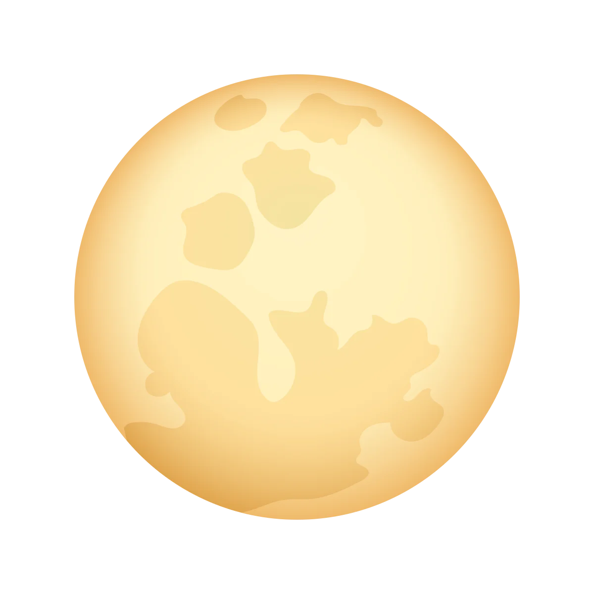 Soft Glowing Lunar Surface Clipart with Warm Golden Tones and Textured Craters