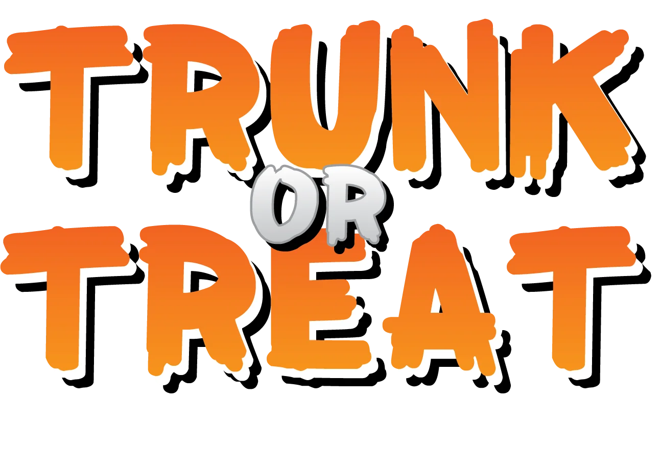 Spooky Halloween Trunk or Treat Festive Clipart Design with Bold Typography