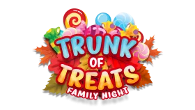 Trunk of Treats Family Night Halloween Festive Colorful Clipart Design