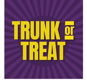 Trunk or Treat Halloween Festive Clipart Design with Bold Typography
