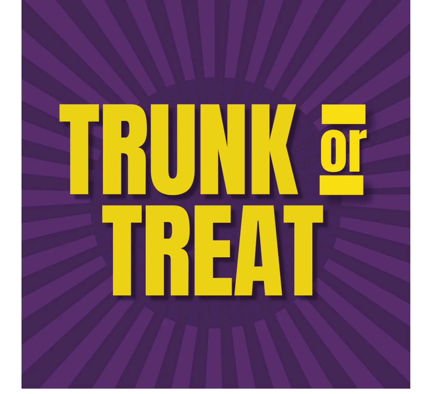 Trunk or Treat Halloween Festive Clipart Design with Bold Typography