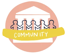 Unity and Connection: Diverse Community Members Standing Together Clipart Design