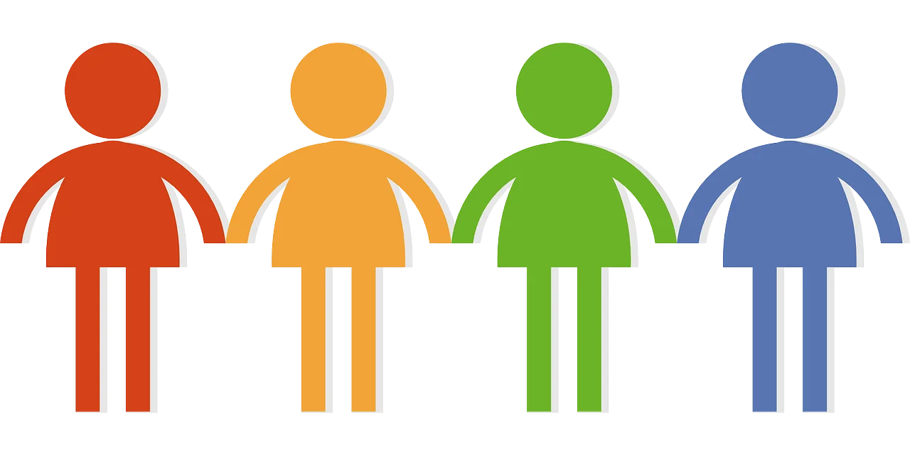 Unity in Diversity: Colorful Stick Figure Community Clipart Illustration