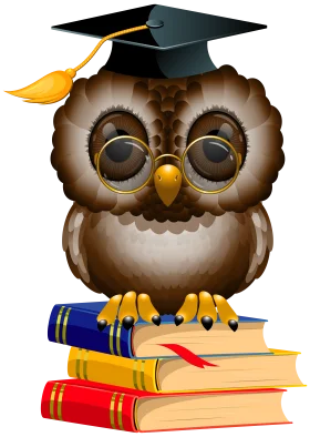 Wise Graduation Owl Clipart: Academic Achievement Perched on Knowledge