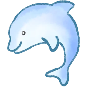 Adorable Blue Dolphin Ocean Creature Playful Clipart Illustration