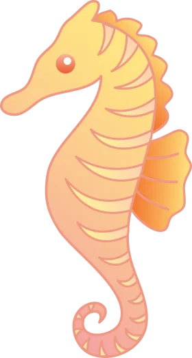 Adorable Pastel Yellow Seahorse Clipart Design for Marine Illustration